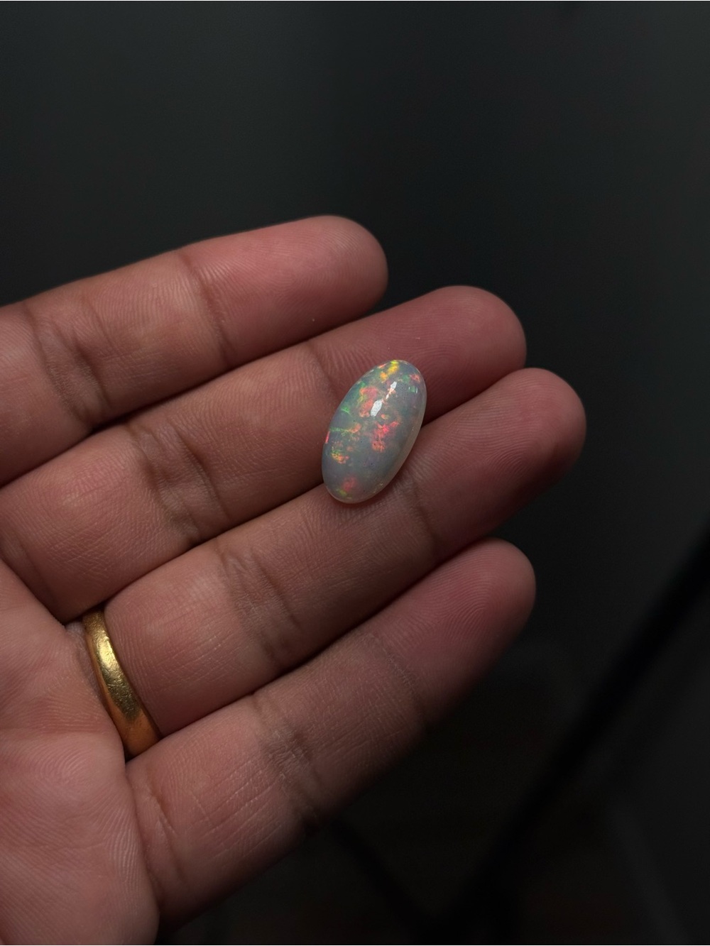 Natural Ethiopian Opal 8.5 Ct Oval Cabochon Loose Gemstone 20.62x11.14mm